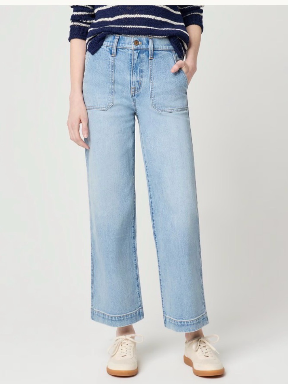 J. Crew Wide-leg cropped utility jean in all-day stretch